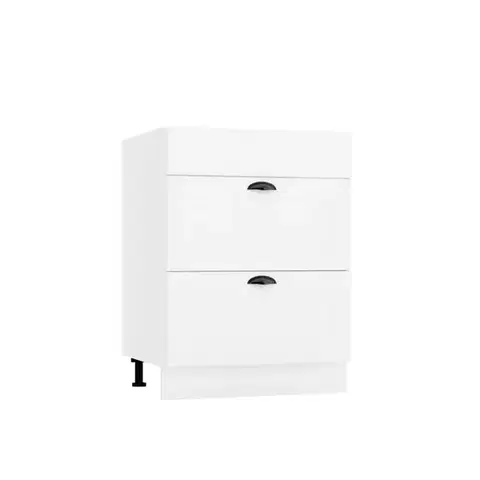 Nábytok Kuchynská skrinka Adele D60PC S/2 zasl biela hrášok/biela