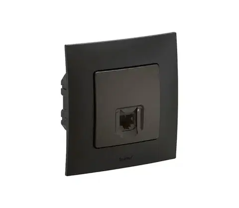 Predlžovacie káble Legrand - Ethernetová zásuvka RJ45 s rámčekom NILOE čierna LR0012+LR0004