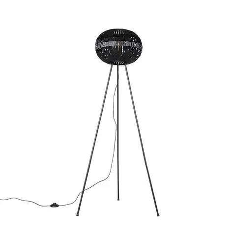 Stojace lampy Moderná stojaca lampa trojnožka čierna - Zoë