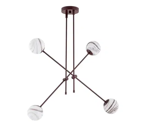 Svietidlá Argon 1842 - Luster na tyči ABSOS 4xE14/7W/230V alabaster hnedá 1842