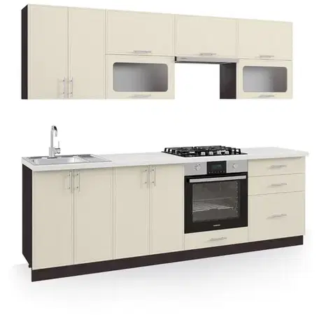 Kuchynské linky FIJONA kuchynská linka 240, dub Snow/wenge