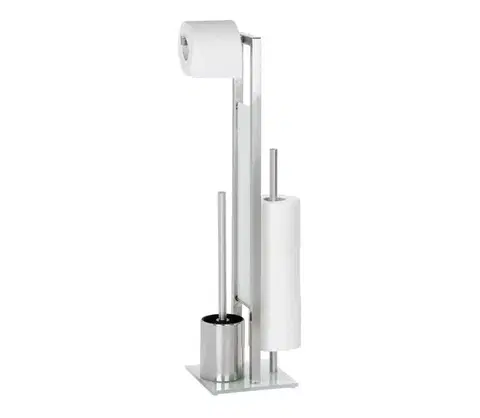 Svietidlá WENKO 21564100 - WC kefa RIVALTA 18x70 cm nerez/strieborná/biela/čierna 21564100