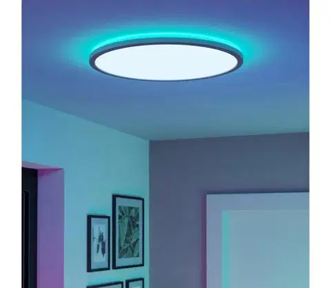 Svietidlá Eglo 901473-LED RGBW St. kúpeľ. svietidlo ROVITO-Z 16,8W/230V pr.50 cm IP44 biela 901473