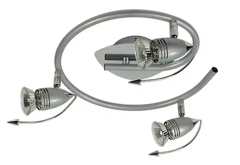Stropná svetla Stropné svietidlo Thunder špirála 3*50W GU10 230V chróm antracit