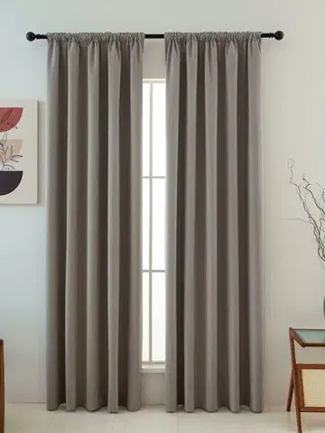 Závesy MKLozkoviny.sk Blackout závesy Ricardo prírodné - 140 x 180 cm (2ks) - riasiaca stuha