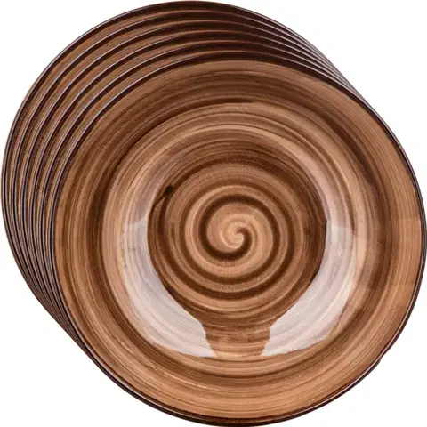 Taniere Banquet Súprava 6 hlbokých tanierov Palas 18 cm, hnedá