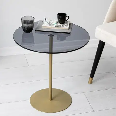 Konferenčné stolíky Príručný stolík / Odkladací stolík Chill-Out - Gold, Dark Grey