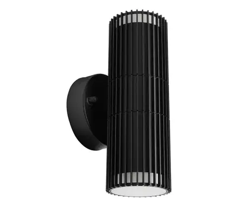 Svietidlá  Vonkajšie nástenné bodové svietidlo LANTHEA 2xGU10/11W/230V IP44 čierne KM-KO-2.3
