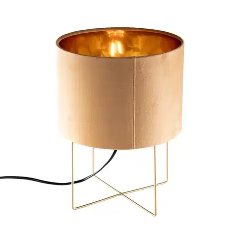 Stolné lampy Moderná stolná lampa žltá so zlatom - Rosalina