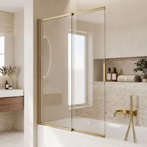 Sprchové dvere REA - Vaňová zástena posuvná Dario Brush Gold 100 REA-W7885