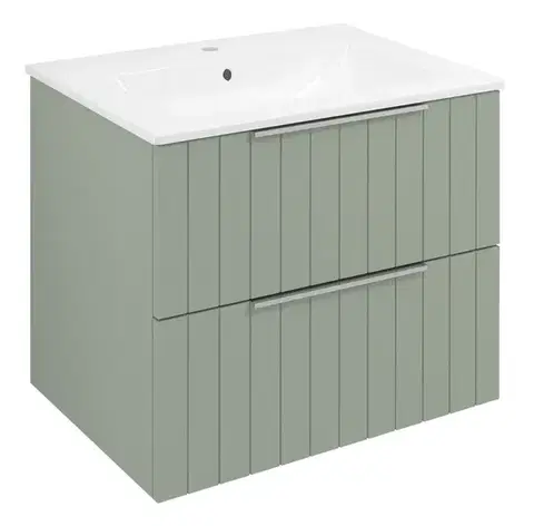 Kúpeľňový nábytok SAPHO - CIRASA STRIP umývadlová skrinka 59,2x52x46cm, verde CR611-4444S