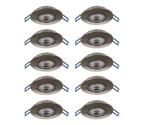 Svietidlá Eglo 300196 - SADA 10× LED podhľadových svietidiel GEDREZ LED/4,9 W/230 V, priemer 9 cm, chróm 300196