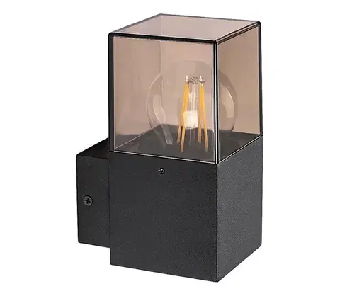 Svietidlá Rabalux 77080 - Vonkajšie nástenné svietidlo LOANDA 1xE27/60W/230V IP54 čierna 77080