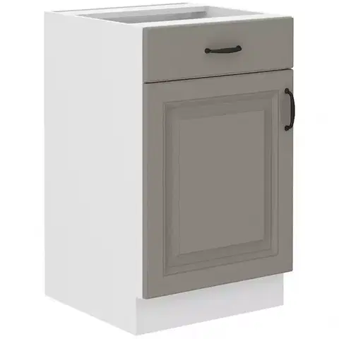 Kuchynské skrinky stojace Kuchynská skrinka Stilo claygrey/biely 50d 1f 1s bb