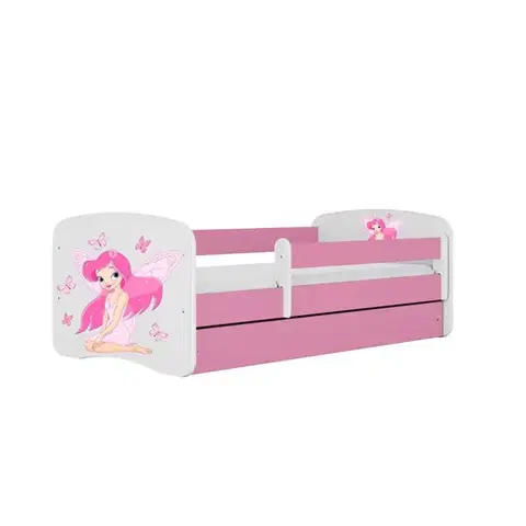 Postele pre dievčatá Detská posteľ Babydreams+Sz+M ružový 80x180 víla 1
