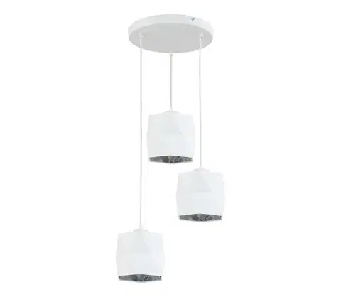 Svietidlá  Luster na lanku SIRO 3xE27/15W/230V biela/strieborná 3250