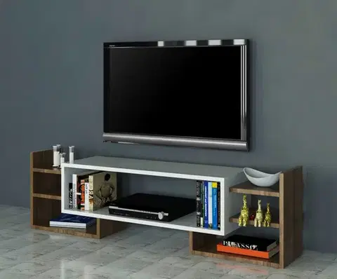 Obývacie steny TV skrinka / Obývacia stena Sema - White, Walnut