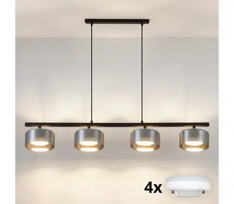 Svietidlá BRILAGI - LED RGB stmievateľný luster AURA LUX 4xGX53/14W/230V Wi-Fi Tuya čierna/dymová BG3467+4xIM1490