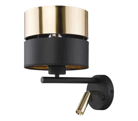 Svietidlá  LED Nástenná lampa HILTON 1xE27/15W/230V + LED/3W/230V mosadz/čierna 2579