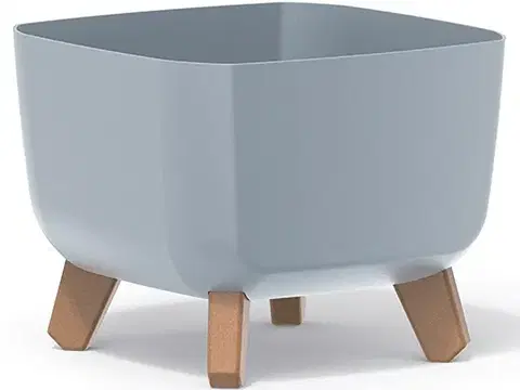 Kvetináče a truhlíky NABBI DGQL240 plastový kvetináč na nožičkách 24 cm svetlosivá