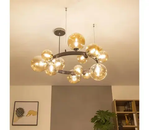 Svietidlá BRILAGI - LED závesný luster na lane MILLA 15xG9/3W/230V čierny chróm/zlatá 6010-15CA