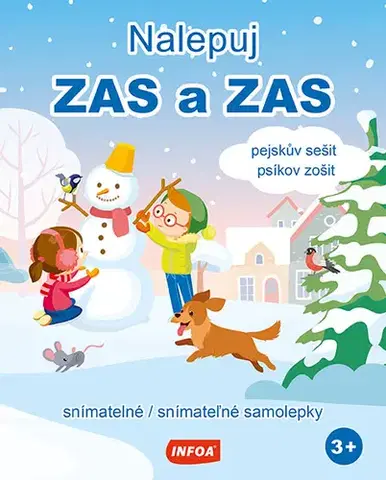 Nalepovačky, vystrihovačky, skladačky Nalepuj ZAS a ZAS - pejskův sešit / psíkov zošit - snímatelné / snímateľné samolepky (CZ/SK vydanie)
