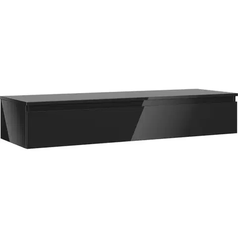 Kúpeľňový nábytok MEXEN/S - Orio kúpeľňová skrinka pod umývadlo 140 cm s doskou, 1 šuplík, čierna lesk 91A10-14023-1-BFC70