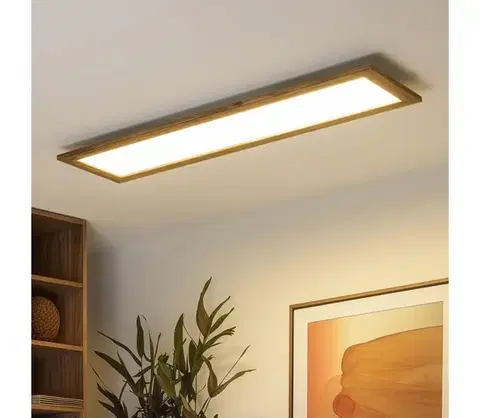 Svietidlá BRILAGI - LED Stropné svietidlo SLIMFRAME WOOD LED/58W/230V 124x34 cm hnedá BG1546+EG99434