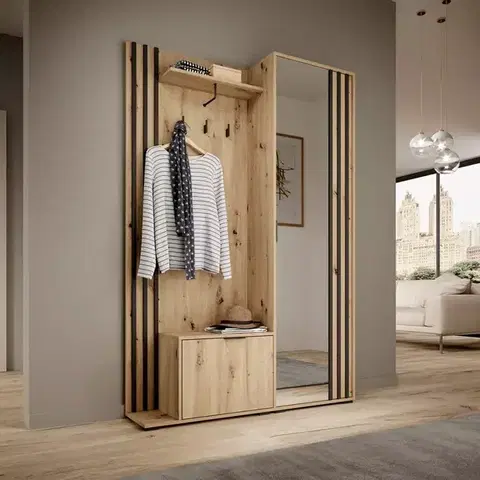 Predsieňový nábytok Predsieňový nábytok Nelly dub artisan/čierna