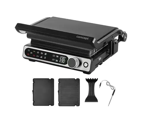 Predlžovacie káble Concept ge3500 - Kontaktný gril s teplotnou sondou 2000W/230V čierny ge3500