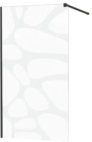 Sprchové dvere MEXEN/S - KIOTO Sprchová zástena WALK-IN 110x200 cm 8 mm, čierna, biely vzor 800-110-101-70-97