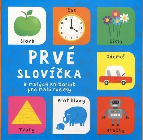 Leporelá, krabičky, puzzle knihy Prvé slovíčka - 9 malých knižočiek pre malé ručičky