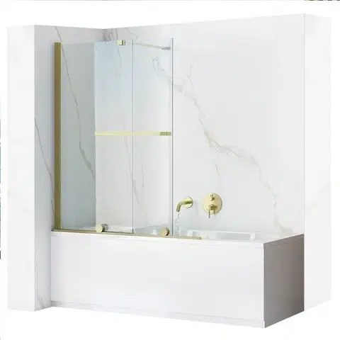 Vaňové zásteny REA - Paraván vaňový Fabian Gold Brush 100 REA-K6527