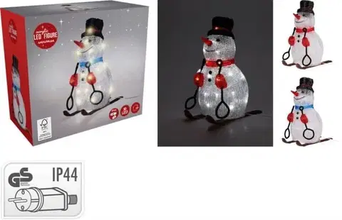 Ostané vianočné postavičky Kinekus Postavička snehuliak LED 25x19x31 cm akryl vonkajšia mix