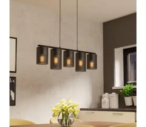 Svietidlá Eglo 901163 - Luster na lanku COLOMERA 5xE27/40W/230V šedá 901163