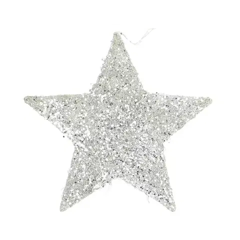 Vianočné dekorácie Vianočná ozdoba Star Silver 25 cm
