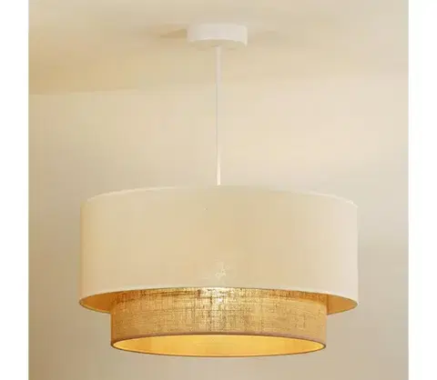 Svietidlá  - Luster na lanku BOHO 1xE27/15W/230V pr. 60 cm béžová/hnedá 601269