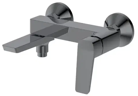 Kúpeľňové batérie AQUALINE - FLERY nástenná vaňová/sprchová batéria, otočné ramienko, gun metal FY010GM