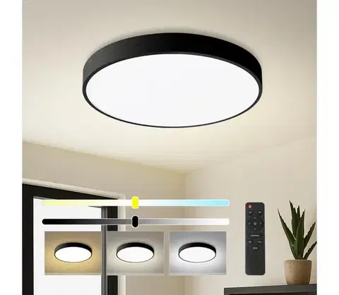 Svietidlá BRILAGI - stmievateľné LED svietidlo POOL LED, 60 W, 230 V, 3000–6000 K, priemer 60 cm, čierne + diaľkové ovládanie BRI350