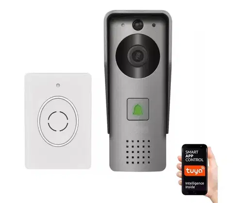 LED osvetlenie  Bezdrôtový videozvonec GoSmart 12V 3xAA IP44 Wi-Fi Tuya so senzorom pohybu H4031