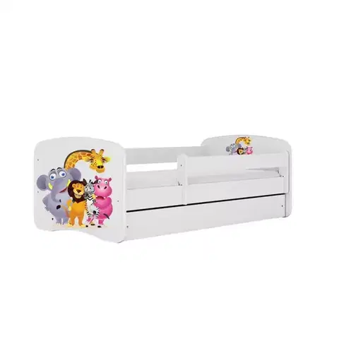 Postele pre dievčatá Detská Posteľ. Babydreams+Sz+M Biely 80x160 Zoo