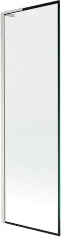 Sprchové dvere MEXEN/S - Next L vaňová zástena FIX 60 x 150, čierna vzor, nikel kartáčovaná 895-060-000-03-70-97