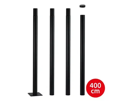 Záhradné lampy BRILAGI - Kovová tyč pre stĺp vonkajšieho osvetlenia 4 m stožiar pr. 58 mm čierna BRI781