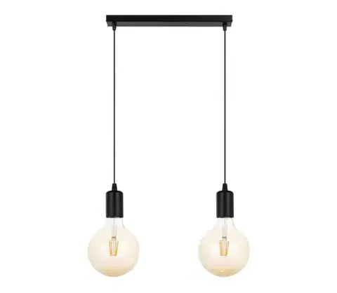 Svietidlá  Luster na lanku MIROS 2xE27/60W/230V čierna 0047