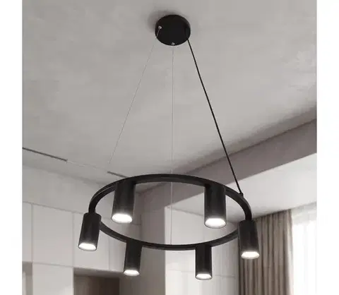Svietidlá BRILAGI - Závesné svietidlo na kábli SELE 6xGU10/30W/230V čierne WO-SELEP-C02-BLK-OEM