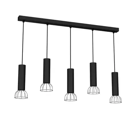 Svietidlá  Luster na lanku DANTE 5xGU10/25W/230V čierna/lesklý chróm MLP7361
