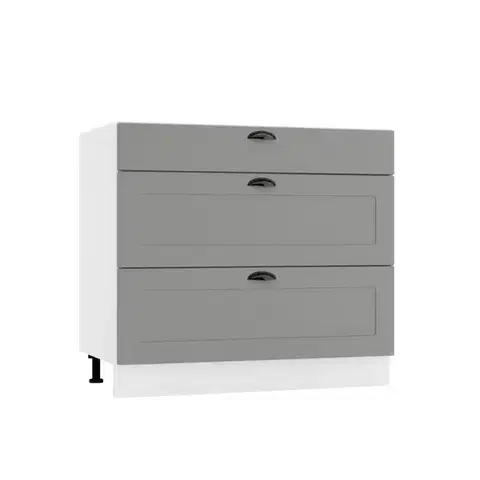Nábytok Kuchynská skrinka Adele D90PC S/3 šedá mat/biela