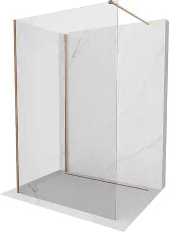 Sprchové dvere MEXEN/S - Kioto Sprchová zástena WALK-IN 115 x 110, transparent, meď kartáčovaná 800-115-212-65-00-110