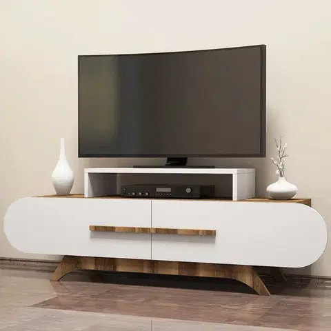 TV stolíky TV stolík Rose - Walnut, White