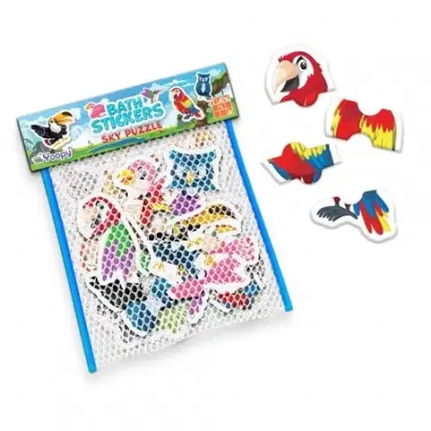 Knižky do vane Puzzle vtáčiky - Nálepky do vane